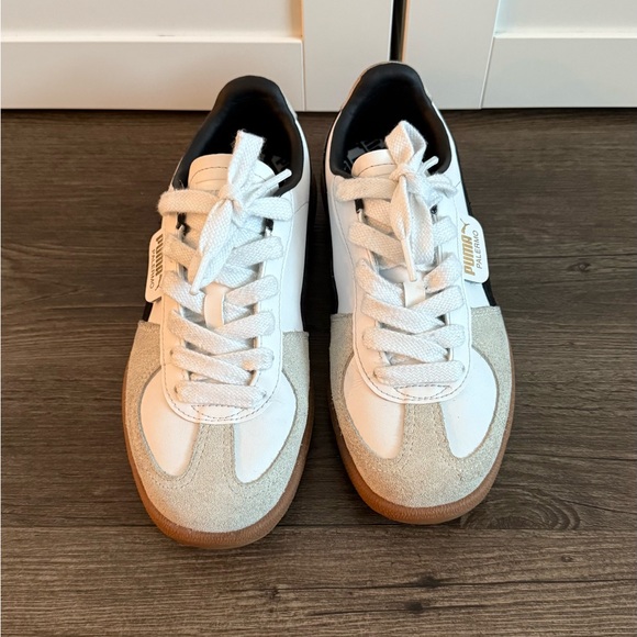 Kids Puma Palermo White and Black Casual Shoes - Picture 3 of 11